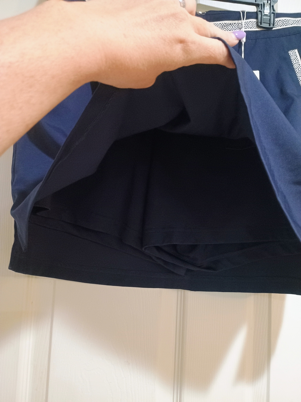 New Lady Hagen Brocade Trim Skort Navy Eclipse Active Wear Size 12 - Picture 3 of 8